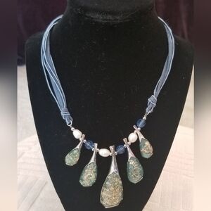 Elegant Blue and Silver Necklace